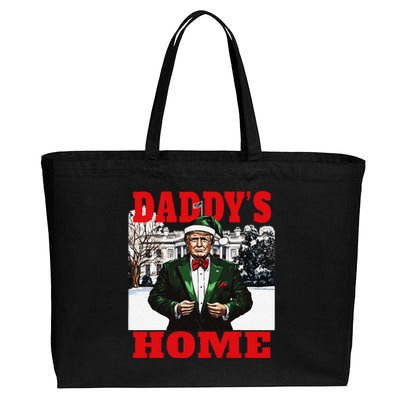 Funny Donald Trump DaddyS Home White House Christmas Humor Cotton Canvas Jumbo Tote