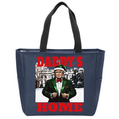 Funny Donald Trump DaddyS Home White House Christmas Humor Zip Tote Bag