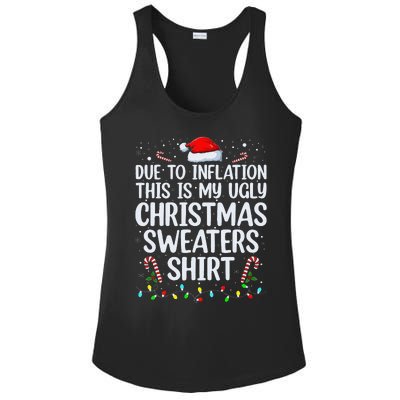 Funny Due To Inflation Ugly Christmas Ladies PosiCharge Competitor Racerback Tank