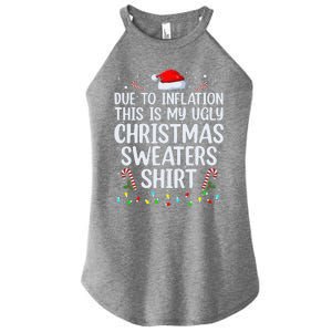 Funny Due To Inflation Ugly Christmas Women’s Perfect Tri Rocker Tank