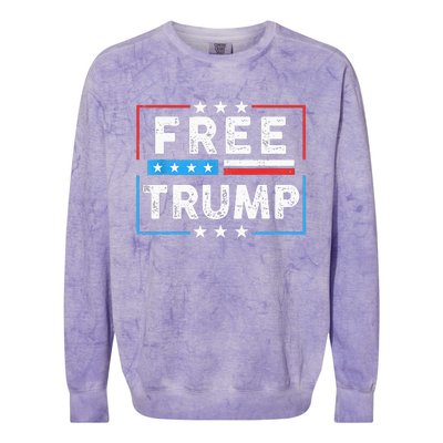 Free Donald Trump Republican Support Colorblast Crewneck Sweatshirt