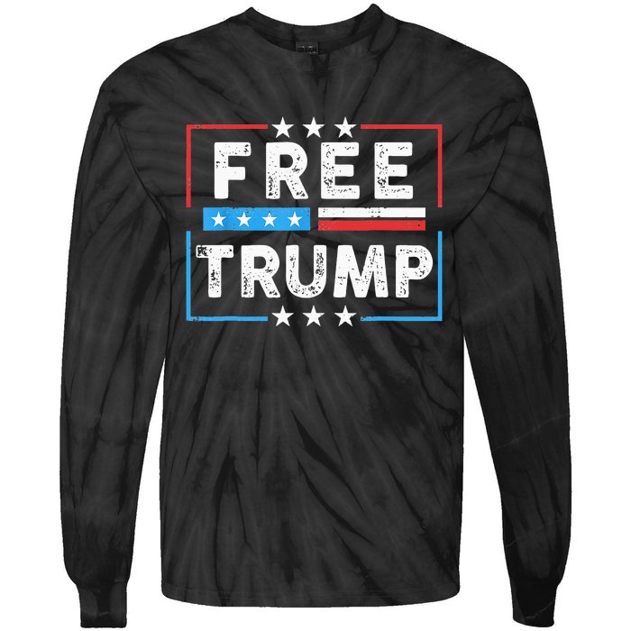 Free Donald Trump Republican Support Tie-Dye Long Sleeve Shirt