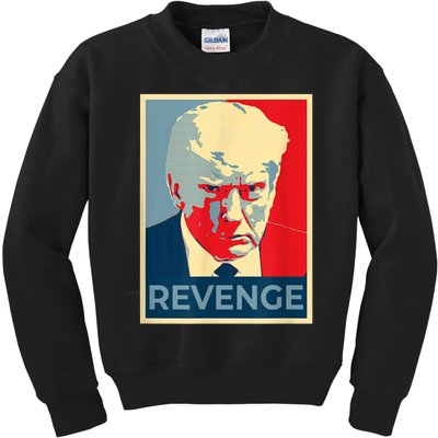 Free Donald Trump Mug Shot Republican Revenge MAGA 2024 Kids Sweatshirt