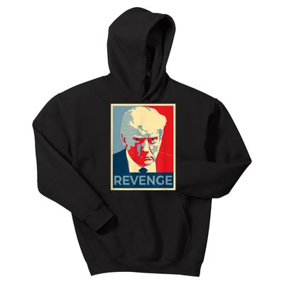 Free Donald Trump Mug Shot Republican Revenge MAGA 2024 Kids Hoodie