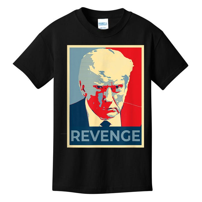 Free Donald Trump Mug Shot Republican Revenge MAGA 2024 Kids T-Shirt