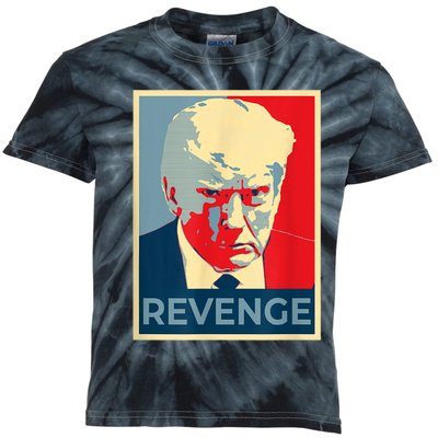 Free Donald Trump Mug Shot Republican Revenge MAGA 2024 Kids Tie-Dye T-Shirt