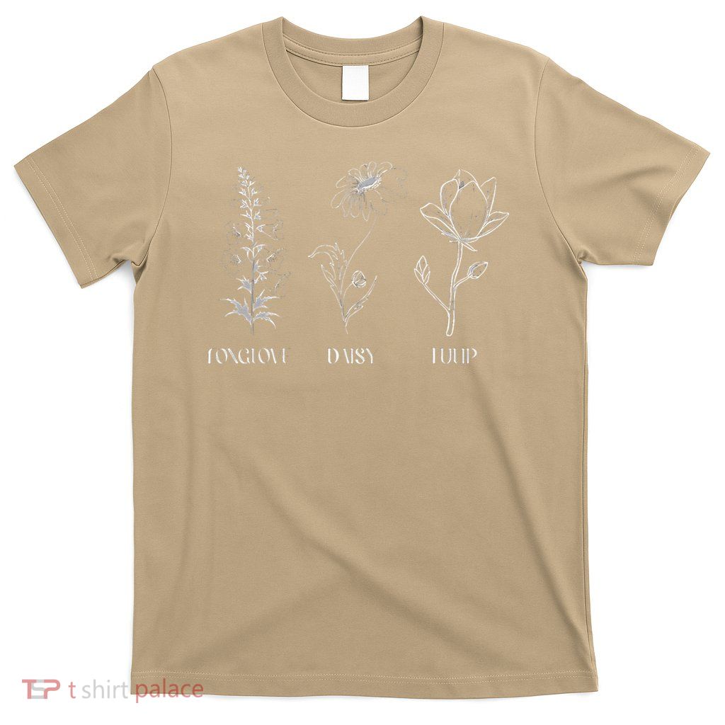 Foxglove Daisy Tulip Floral design apparel T-Shirt