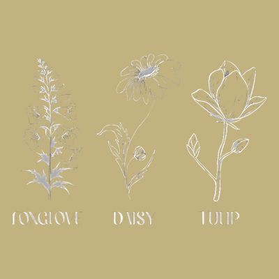 Foxglove Daisy Tulip Floral design apparel T-Shirt