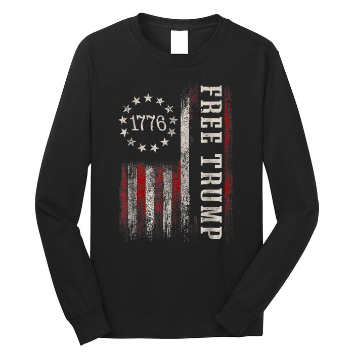 Free Donald Trump Republican Support Pro Trump Long Sleeve Shirt