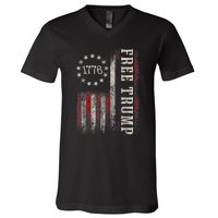 Free Donald Trump Republican Support Pro Trump V-Neck T-Shirt