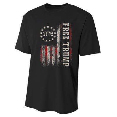 Free Donald Trump Republican Support Pro Trump Performance Sprint T-Shirt