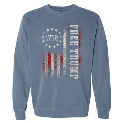 Free Donald Trump Republican Support Pro Trump Garment-Dyed Sweatshirt