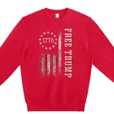 Free Donald Trump Republican Support Pro Trump Premium Crewneck Sweatshirt