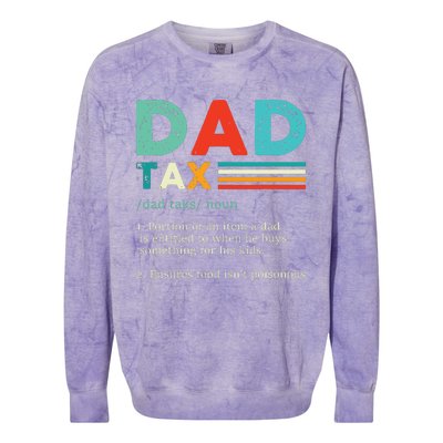 Funny Dad Tax Definition Retro Vintage Colorblast Crewneck Sweatshirt