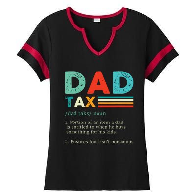 Funny Dad Tax Definition Retro Vintage Ladies Halftime Notch Neck Tee