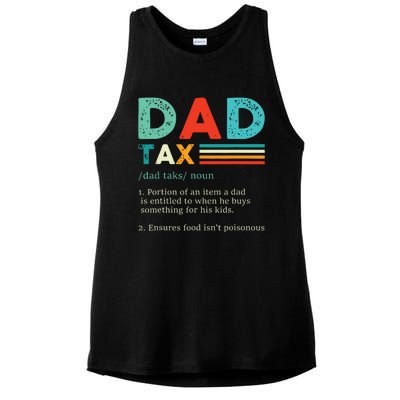 Funny Dad Tax Definition Retro Vintage Ladies PosiCharge Tri-Blend Wicking Tank