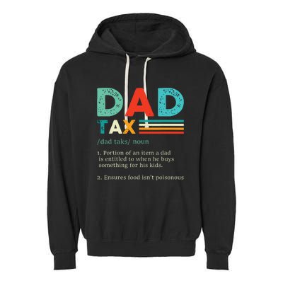 Funny Dad Tax Definition Retro Vintage Garment-Dyed Fleece Hoodie