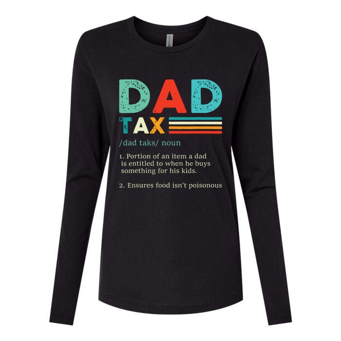 Funny Dad Tax Definition Retro Vintage Womens Cotton Relaxed Long Sleeve T-Shirt