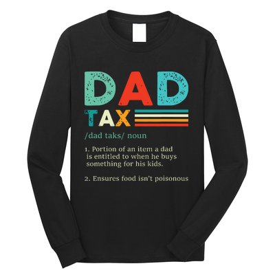 Funny Dad Tax Definition Retro Vintage Long Sleeve Shirt