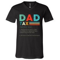 Funny Dad Tax Definition Retro Vintage V-Neck T-Shirt