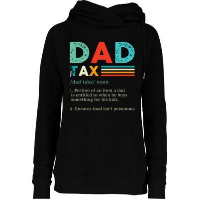 Funny Dad Tax Definition Retro Vintage Womens Funnel Neck Pullover Hood