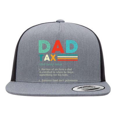 Funny Dad Tax Definition Retro Vintage Flat Bill Trucker Hat