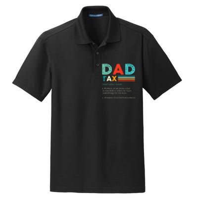 Funny Dad Tax Definition Retro Vintage Dry Zone Grid Polo