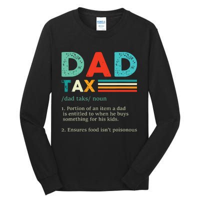 Funny Dad Tax Definition Retro Vintage Tall Long Sleeve T-Shirt