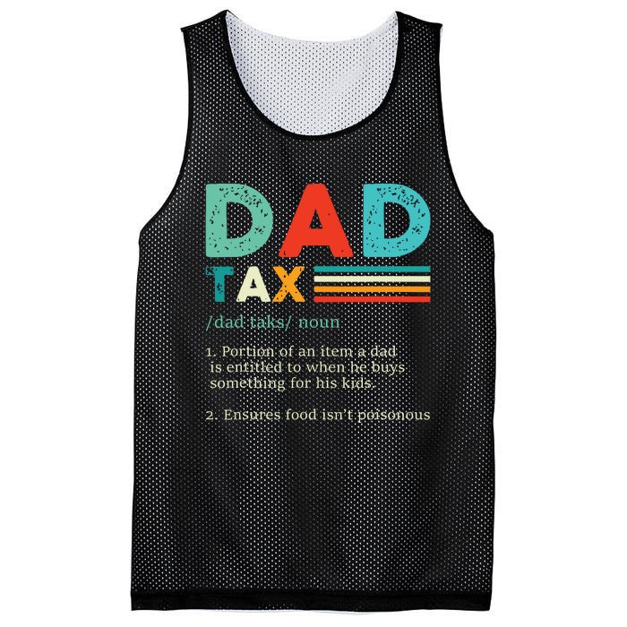 Funny Dad Tax Definition Retro Vintage Mesh Reversible Basketball Jersey Tank