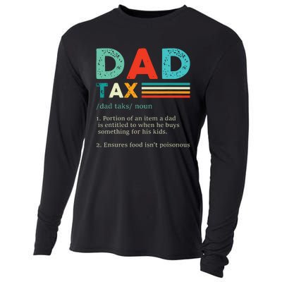 Funny Dad Tax Definition Retro Vintage Cooling Performance Long Sleeve Crew