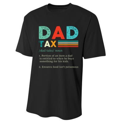 Funny Dad Tax Definition Retro Vintage Performance Sprint T-Shirt