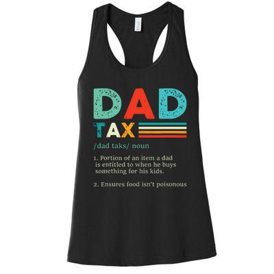 Funny Dad Tax Definition Retro Vintage Women's Racerback Tank