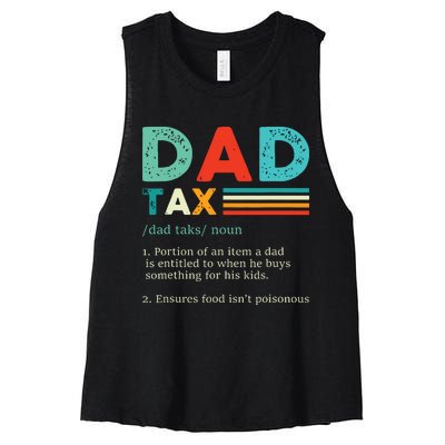 Funny Dad Tax Definition Retro Vintage Women's Racerback Cropped Tank