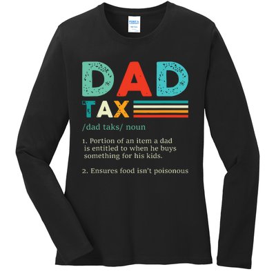 Funny Dad Tax Definition Retro Vintage Ladies Long Sleeve Shirt