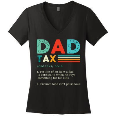 Funny Dad Tax Definition Retro Vintage Women's V-Neck T-Shirt