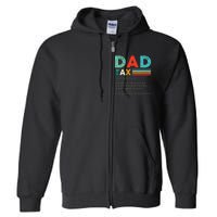 Funny Dad Tax Definition Retro Vintage Full Zip Hoodie