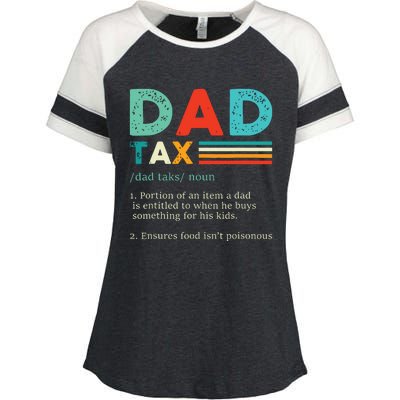 Funny Dad Tax Definition Retro Vintage Enza Ladies Jersey Colorblock Tee