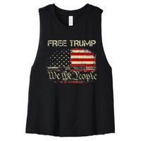 Free Donald Trump Republican Support Women's Racerback Cropped Tank