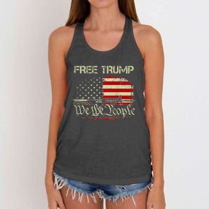 Free Donald Trump Republican Support Women's Knotted Racerback Tank