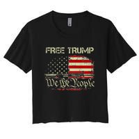 Free Donald Trump Republican Support Women's Crop Top Tee