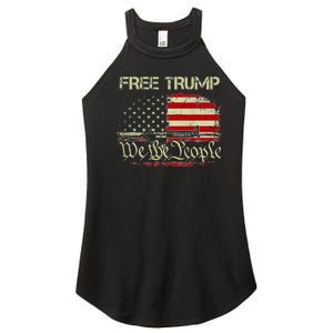 Free Donald Trump Republican Support Women's Perfect Tri Rocker Tank