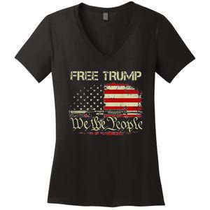 Free Donald Trump Republican Support Women's V-Neck T-Shirt