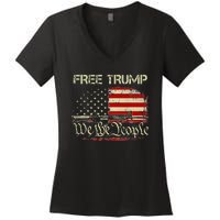 Free Donald Trump Republican Support Women's V-Neck T-Shirt