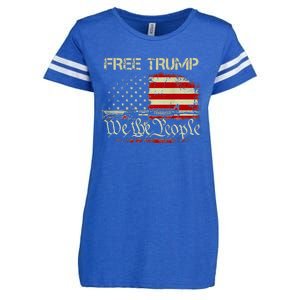 Free Donald Trump Republican Support Enza Ladies Jersey Football T-Shirt