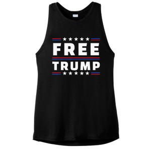 Free Donald Trump Republican Support Funny Ladies PosiCharge Tri-Blend Wicking Tank