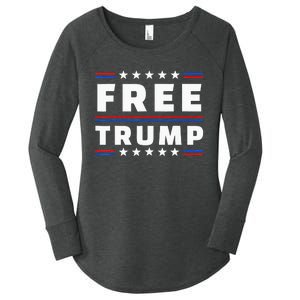 Free Donald Trump Republican Support Funny Women's Perfect Tri Tunic Long Sleeve Shirt