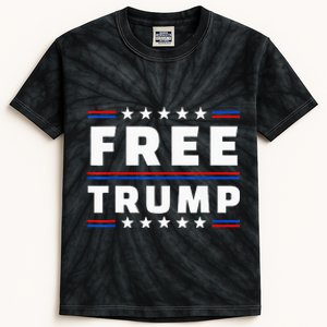 Free Donald Trump Republican Support Funny Kids Tie-Dye T-Shirt