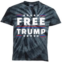 Free Donald Trump Republican Support Funny Kids Tie-Dye T-Shirt