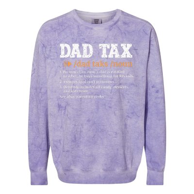 Funny Dad Tax Definition Retro Vintage Colorblast Crewneck Sweatshirt