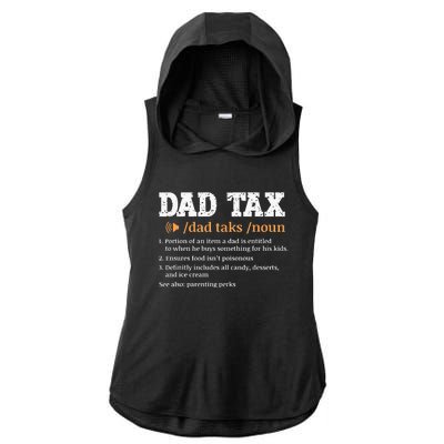 Funny Dad Tax Definition Retro Vintage Ladies PosiCharge Tri-Blend Wicking Draft Hoodie Tank